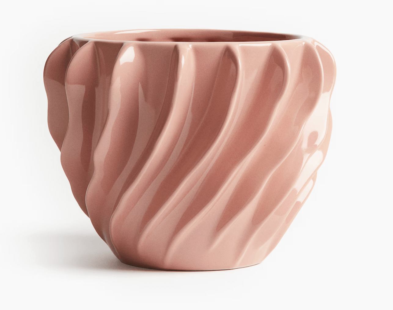 H&M Stoneware Plant Pot - Dusty Rose