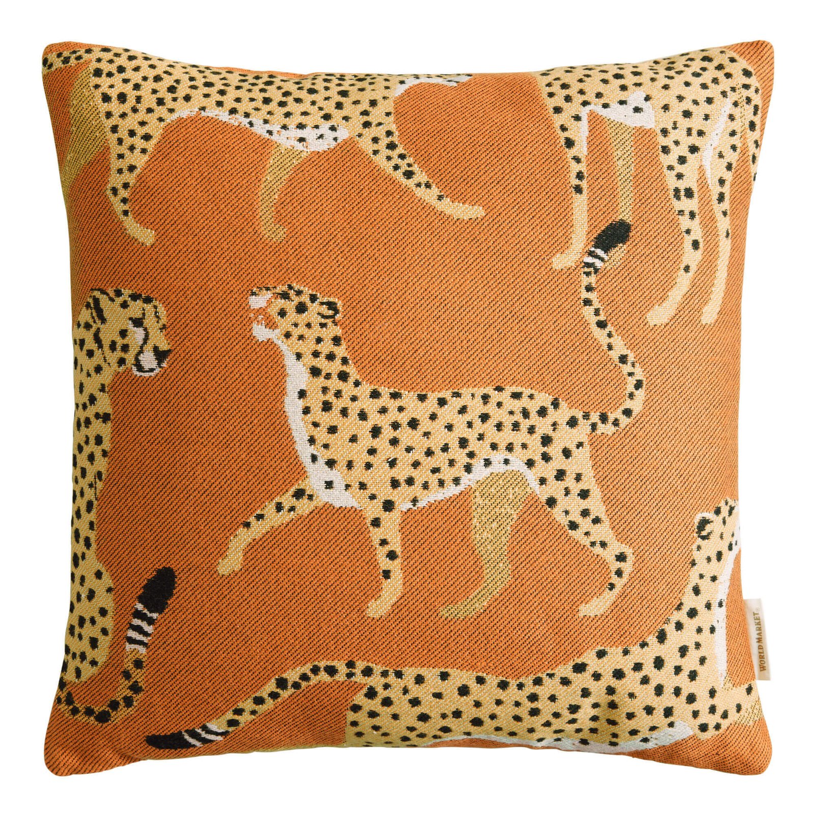 World Market Orange Cheetahs Indoor Outdoor Throw Pillow