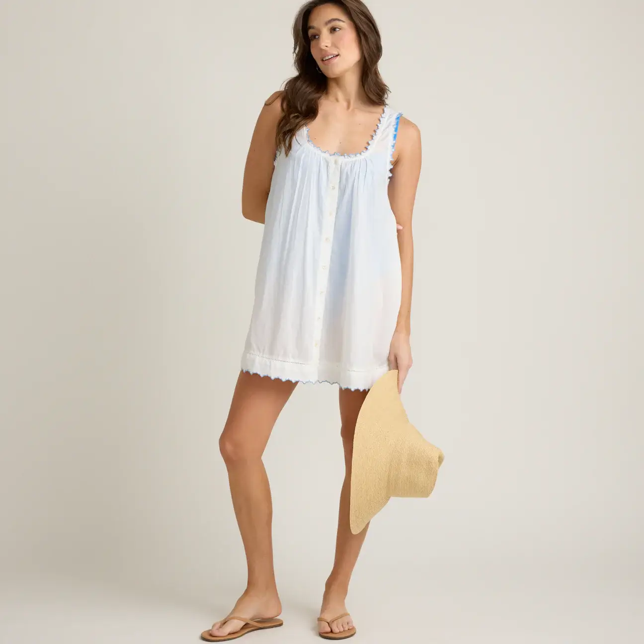 Minnow Scalloped Button Dress